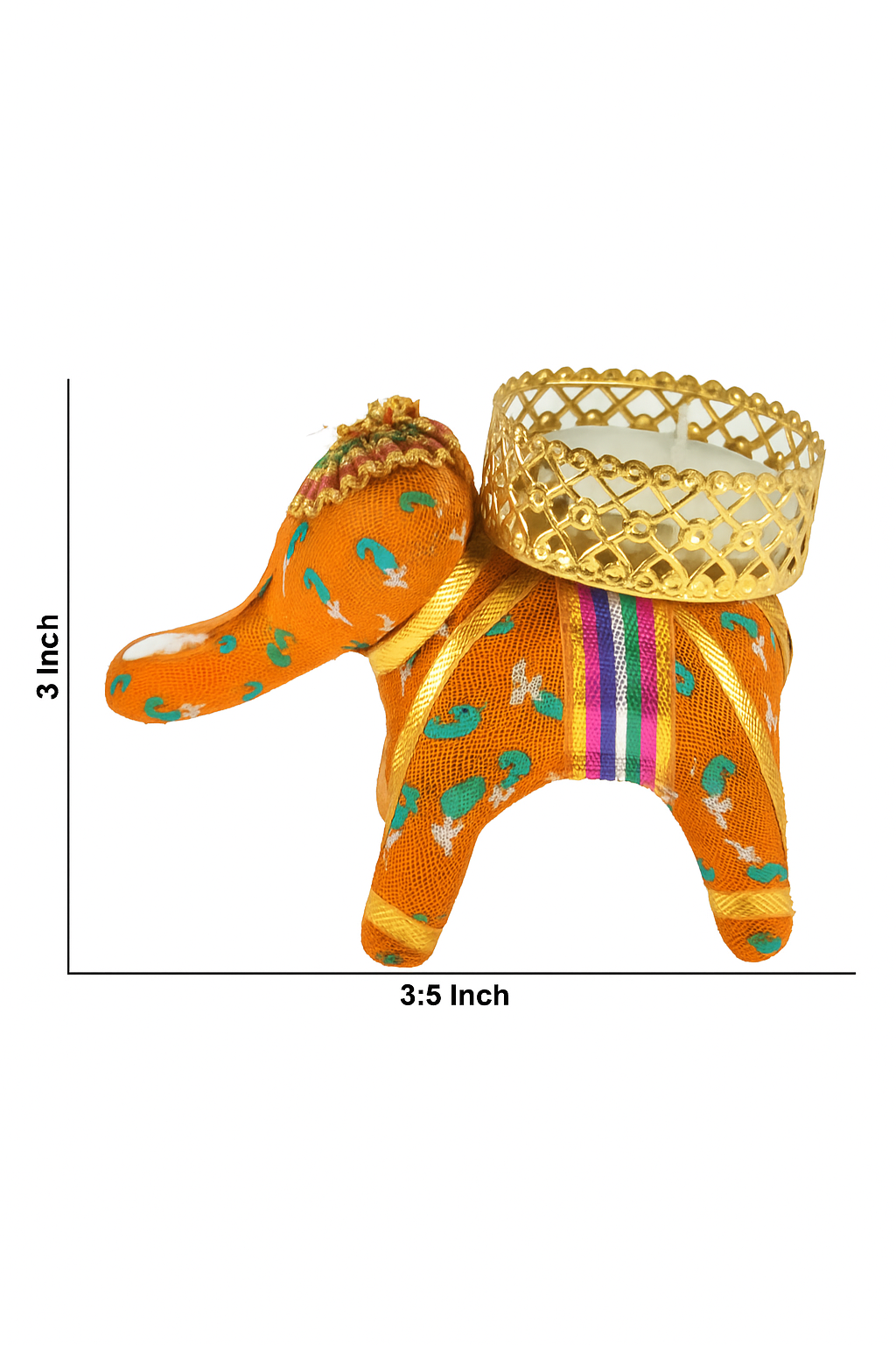 HANDCRAFTED COLORFUL ELEPHANT CANDLE HOLDERS