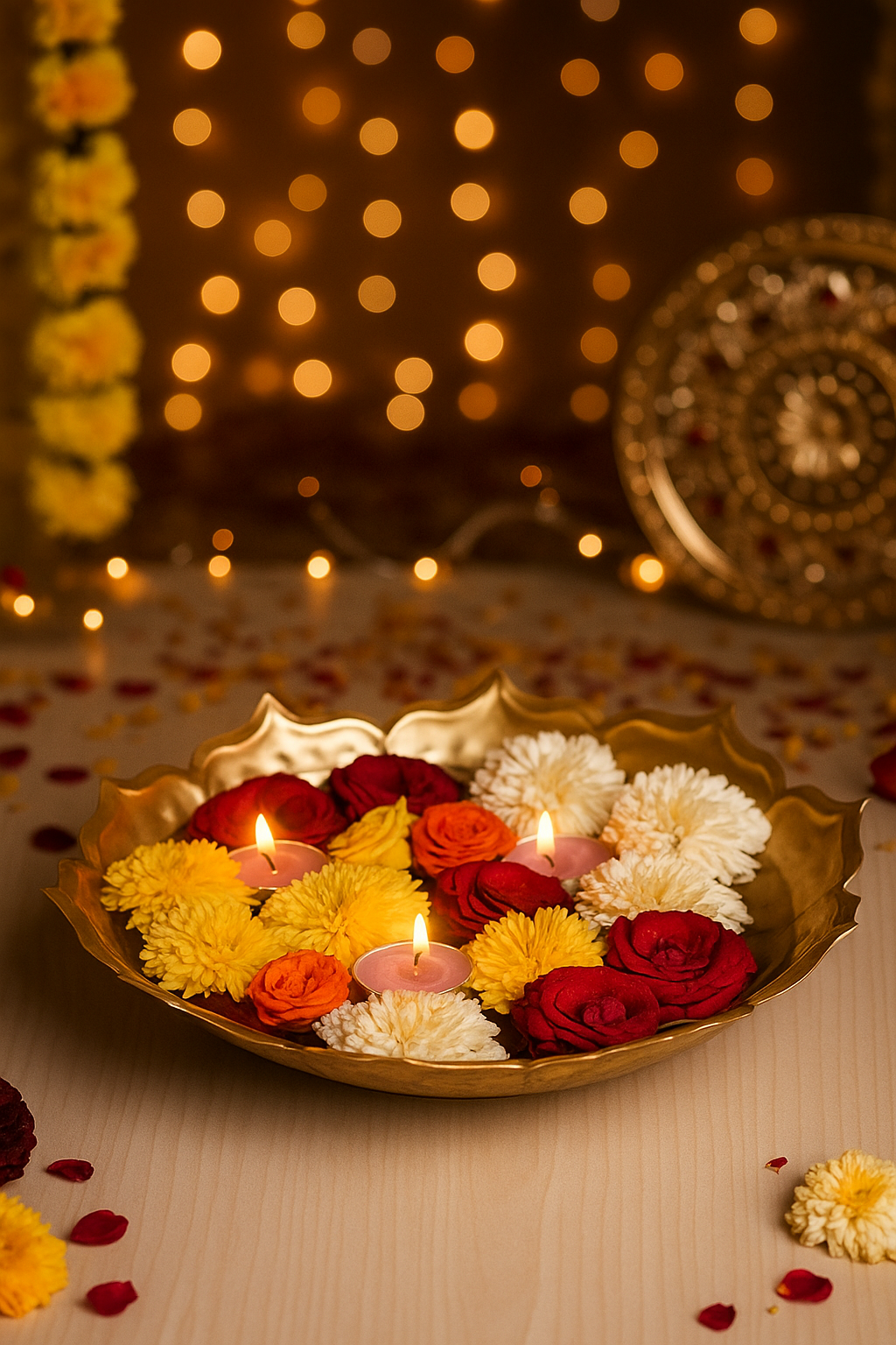 DECORATIVE URLI BOWL FOR FLOATING FLOWERS