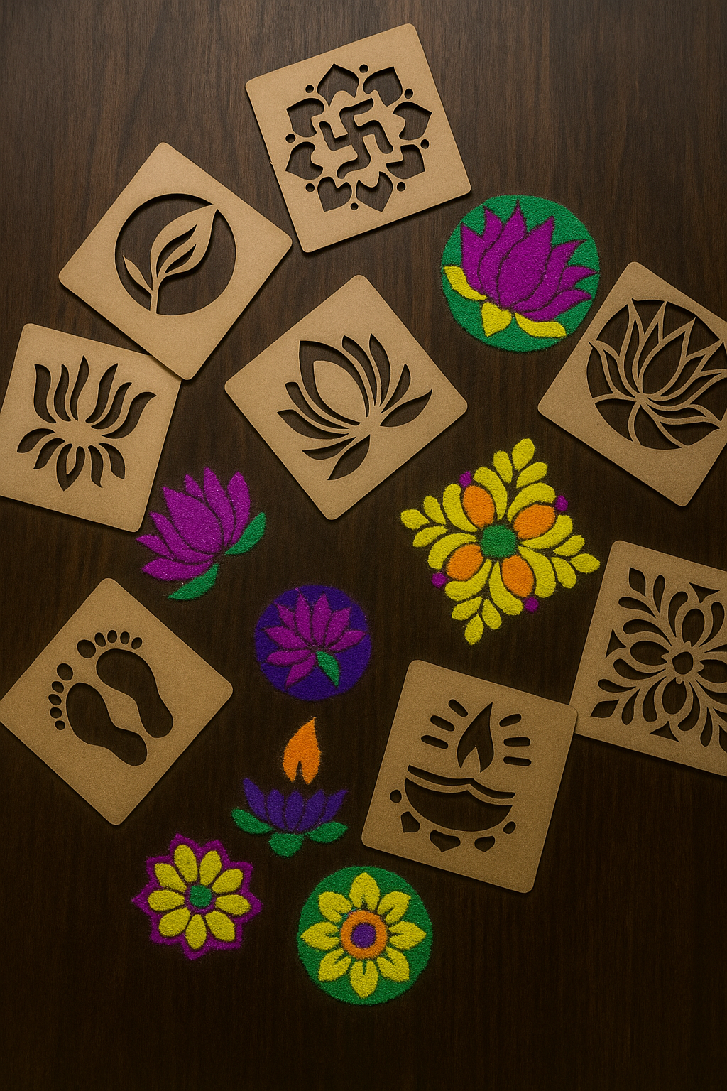 RANGOLI STENCILS 8pcs