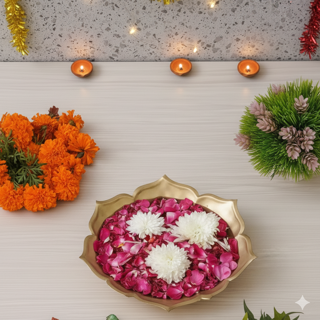 DECORATIVE URLI BOWL FOR FLOATING FLOWERS